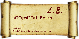 Légrádi Erika névjegykártya